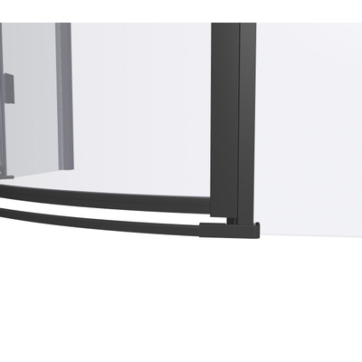 Van rijn products St05 cabine de douche quart de rond 8mm verre clair avec barre de stabilisation 88x200cm noir