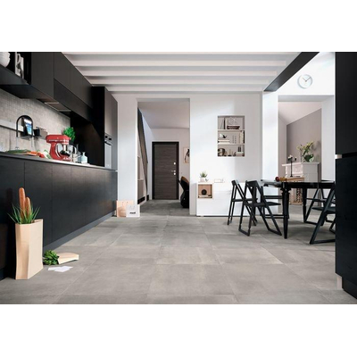 Herberia ceramiche carreau de sol et de mur gris oxyde 90x90cm rectifié aspect industriel gris mat