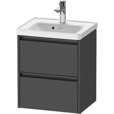 Duravit Ketho.2 Wastafelonderbouwkast - met 2 laden - 48.4x37.5x54.9cm - met grepen antracietgrafiet - mat grafiet (grijs)