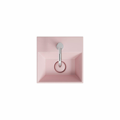 Crosswater Counter Basins Beck Wastafel - 30x30x11cm - 1 kraangat - open waste - mat roze