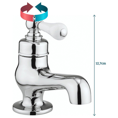 Crosswater Belgravia Lever Mini fonteinkraan - warm/koud - wit keramiek - zonder waste - hoogglans chroom