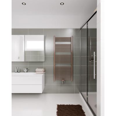 Instamat Rondo lux elektrische handdoekradiator 60.7x121cm 600watt inclusief wandconsoles wit