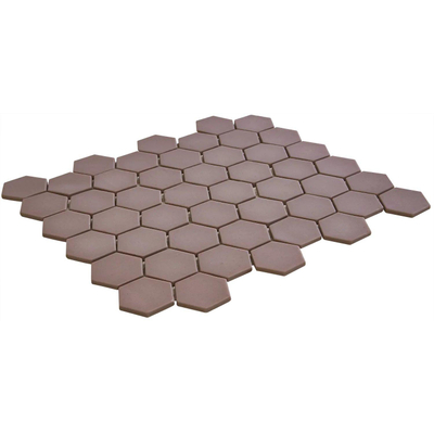 The Mosaic Factory Valencia mozaïektegel - 28x33cm - 5mm - hexagon - mat pink (roze)