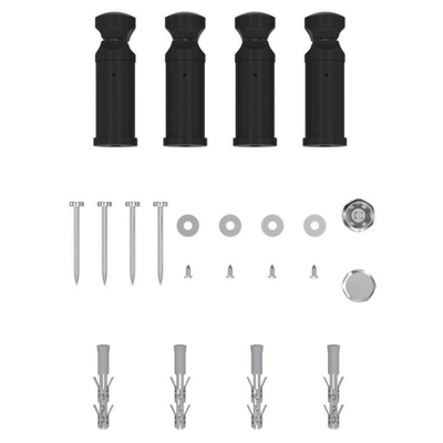 FugaFlow Eccelente Acces Kit de raccordement lot de 4 avec fixation noir