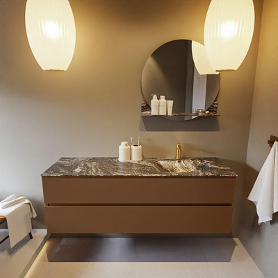 Mondiaz VICA-DLUX ensemble de meuble de salle de bain - 150cm - meuble sous-vasque reposant - 2 tiroirs - lavabo encastré cloud droite - 1 trou de robinet - version haute de 60cm - lave