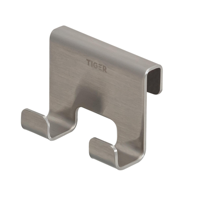 Tiger Caddy Handdoekhaak - voor glaswand - 6-8mm - RVS geborsteld