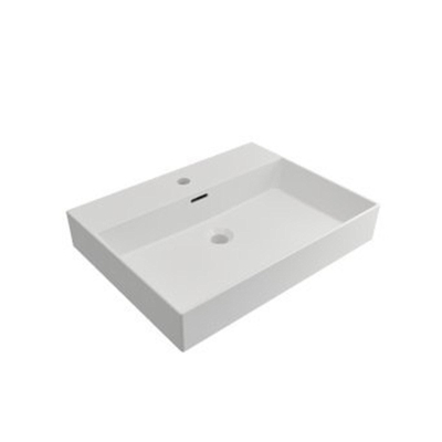 Plieger Kansas Lavabo 60x45cm 1 trou de robinet avec trop-plein Blanc mat