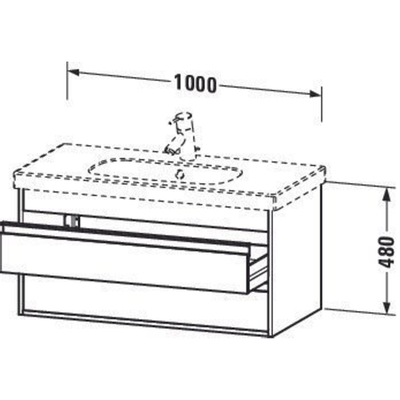 Duravit Ketho Meuble sous-lavabo avec 2 tiroirs 100x48x46.5cm pour D Code 034210 blanc