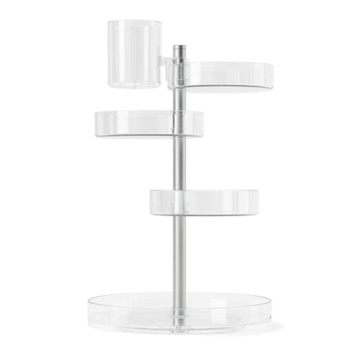 Umbra Pirouette rangement de salle de bain 23x23x35cm Polyester Transparent/nickel