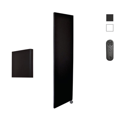 Sanicare HVS Denso Elektrische Radiator - 180x40cm - 948W - met afstandsbediening - thermostaat - zwart - rechtsonder - zwart