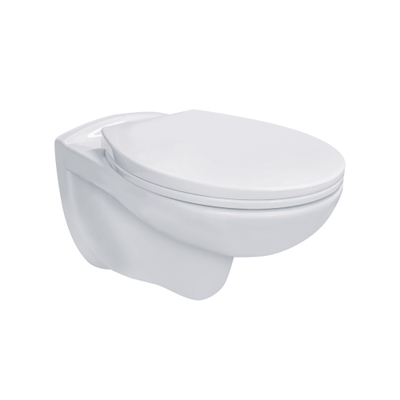 QeramiQ Basic Start Classico Pack WC suspendu - 54,5x35,5cm - à fond creux - sans bride - abattant softclose - blanc brillant