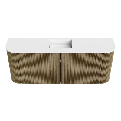 Mondiaz JOYA 103.2cm toiletmeubel - ronding links en rechts kleur Dusk - Wastafel FAYE positie Midden Zonder kraangat kleur Talc.