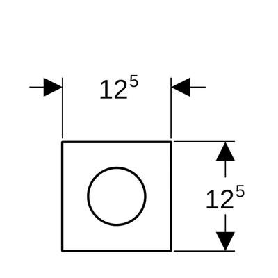 Geberit type 40 urinioir bedieningsplaat - pneumatisch - rond - wit