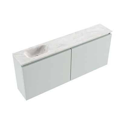 MONDIAZ TURE-DLUX 120cm toiletmeubel Greey. EDEN wastafel Ostra positie links. Met 1 kraangat.