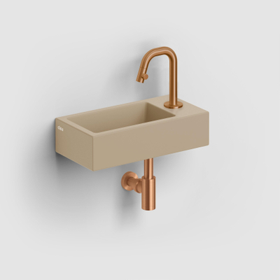 Clou Flush 3 lave-mains 36x18cm avec trou de robinet à droite moutarde mat céramique