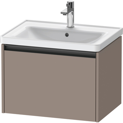 Duravit Ketho.2 Wastafelonderbouwkast - met 1 lade - 63.4x45.5x44cm - met greep antraciet - basalt mat