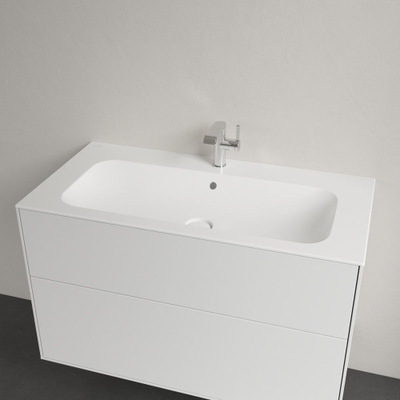 Villeroy & Boch Finion Lavabo pour meuble 100x50cm 1 trou de robinet avec trop-plein caché Ceramic+ stone white