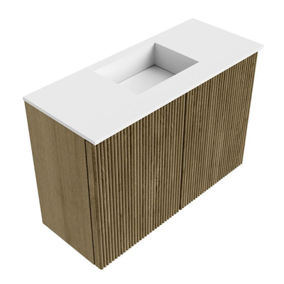 Mondiaz JOYA 60cm toiletmeubel - kleur Dusk - Wastafel FAYE positie Midden Zonder kraangat kleur Talc.