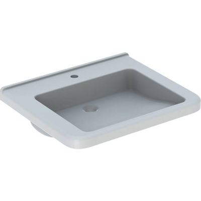 Geberit 300 Comfort Square lavabo pour fauteuil roulant avec trou de robinet sans trop-plein 65x55x15.5cm blanc