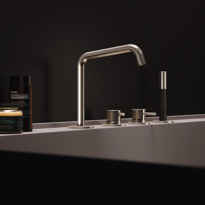 Hotbath Archie Combinaison bord de baignoire mitigeur monocommande avec bec et inverseur 2 voies IX INOX316