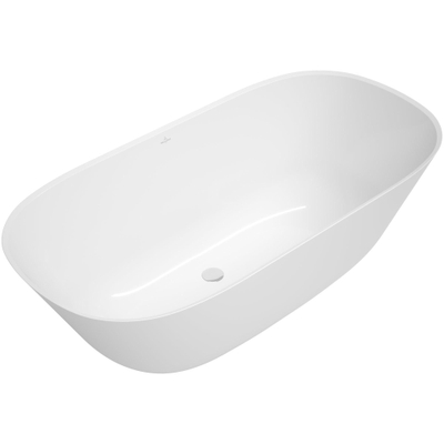Villeroy & Boch theano vrijstaand duobad - 155x75cm - kunststof quaryl ovaal - glans wit