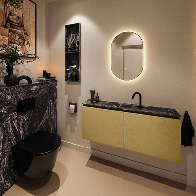 MONDIAZ TURE-DLUX 120cm toiletmeubel Oro. EDEN wastafel Lava positie midden. Met 1 kraangat.