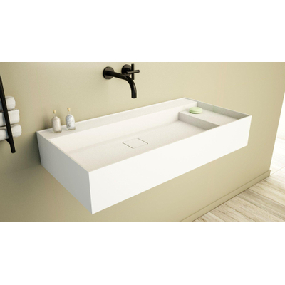 Ideavit Solidbliss Lavabo standard Rectangulaire 90x45x16cm sans trou pour robinet Solid surface Blanc mat