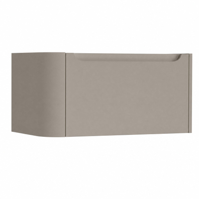 H&R Badmeubelen Juice Wastafelonderkast - 80x45x40cm - linkerhoek afgerond - 1 lade - geïntegreerde greep - olive