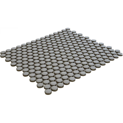 The Mosaic Factory Venice mozaïektegel - 29x32cm - 5.5mm - rond - glans light grey (grijs)