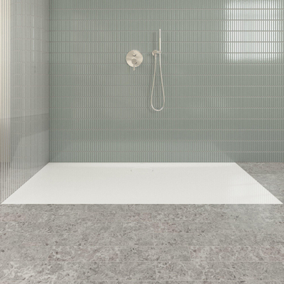Villeroy & Boch Ecora douchebak - 170x80x3.5cm - afvoer lange zijde - white alpine (wit)