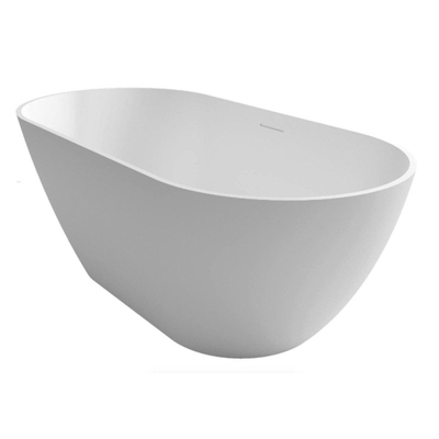 Zeza Iceland Baignoire îlot 150x75x55.5cm Solid Surface avec siphon Blanc mat