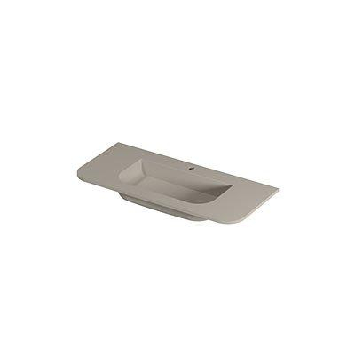 INK Fora Lavabo - 100x45x1.7cm - 1 trou de robinet - coins arrondis - porcelaine - coton crème mat