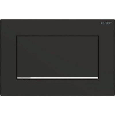 Geberit Sigma10 bedieningsplaat - 2-toets spoeling - rechthoekige knoppen - matzwart/glans chroom/matzw - mat zwart