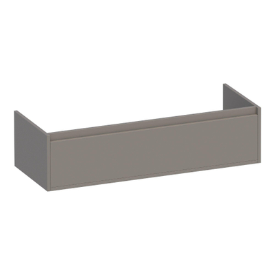 BRAUER Hope wastafelonderkast - 119x30x45.5cm - 2 softclose lades - greeploos - 2 sifon uitsparingen - mat taupe