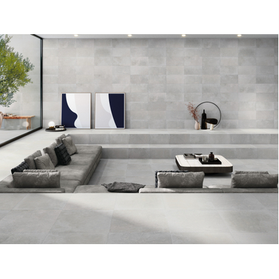 SAMPLE Cifre Cerámica Midtown Carrelage de sol et mural effet béton Pearl mat (gris)