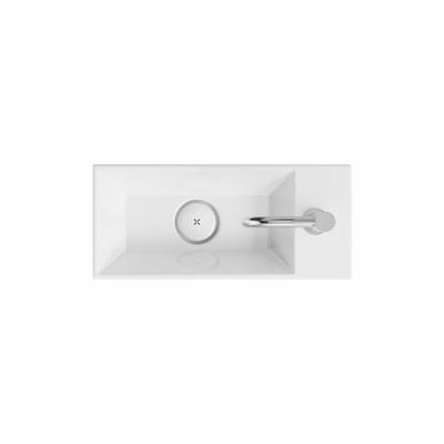 Crosswater Beck Lave-mains - 45x20cm - 1 trou de robinet - vidage ouvert - blanc brillant