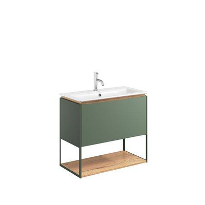 Crosswater Mada Ensemble de meuble - 70x36.7x61cm - lavabo - 1 trou de robinet - open frame - Sage Green
