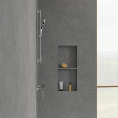 Villeroy & Boch Verve Showers Glijstangset - met drie functies - voor wandmontage - hoogglans chroom