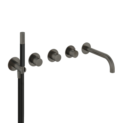 Hotbath Cobber Mitigeur thermostatique de bain encastré avec 2 robinets darrêt avec bec vieux fer