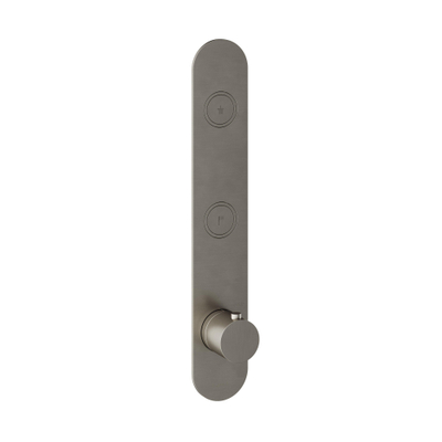 Hotbath Cobber Afbouwdeel inbouwthermostaat - met 2 pushbuttons verticale plaatsing - geborsteld nikkel (RVS)