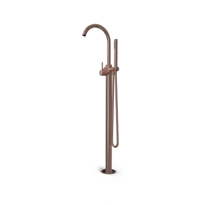 Hotbath Buddy Mitigeur de baignoire - bec pivotant sur pied - cuivre brossé PVD