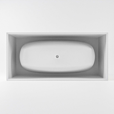 MONDIAZ FREEZE vrijstaand bad - 180x85cm - Solid surface - mat linen / talc (beige / wit)