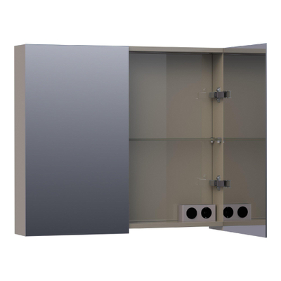 BRAUER Plain Armoire de toilette 80x70x15cm Taupe brillant