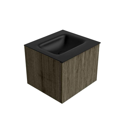 Ensemble de meuble Mondiaz KURVE - 50x46x40cm - 1 tiroir - lavabo en solid surface - milieu - sans trou de robinet - Shadow
