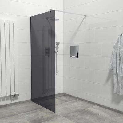 Marenza Bellini Inloopdouche - 100x200cm - rookglas - chroom