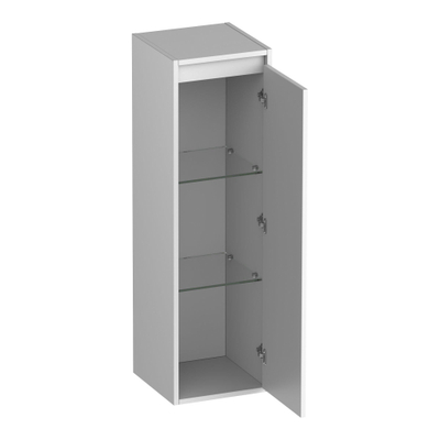 BRAUER Adore Wavy armoire haute 120 avec 1 porte sans poignée ouvrant vers la droite mat blanc