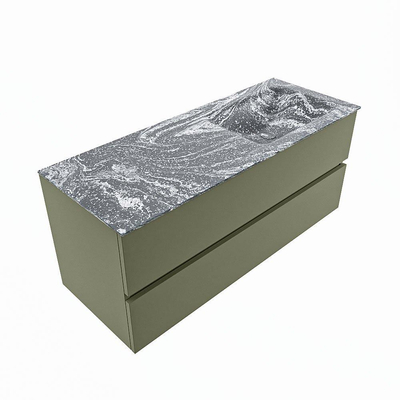 Mondiaz VICA-DLUX ensemble de meuble de salle de bain - 120cm - meuble sous-vasque armée - 2 tiroirs - lavabo encastré nuage droite - 1 trou de robinet - version haute 60cm - lave