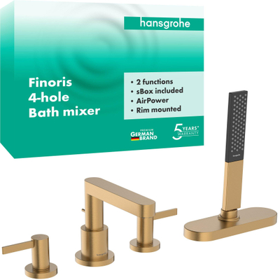 Hansgrohe Finoris mitigeur bain sur gorge - avec inverseur - avec douchette - bronze brossé