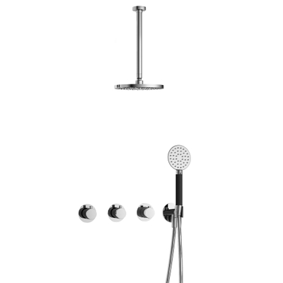 Hotbath Cobber IBS70 Regendoucheset - inbouw - 30cm plafondarm - 20cm ronde hoofddouche - 3 standen handdouche - hoogglans chroom