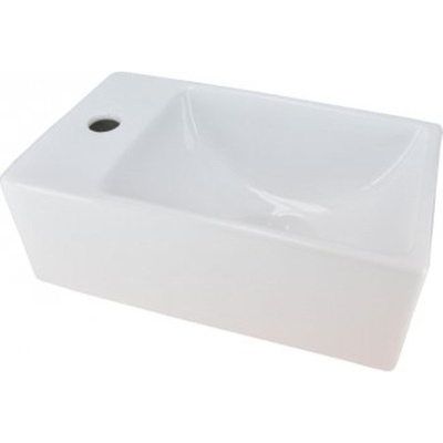 Wiesbaden Rhea Lave mains 30.5x18x11cm avec trou pour robinetterie gauche Blanc